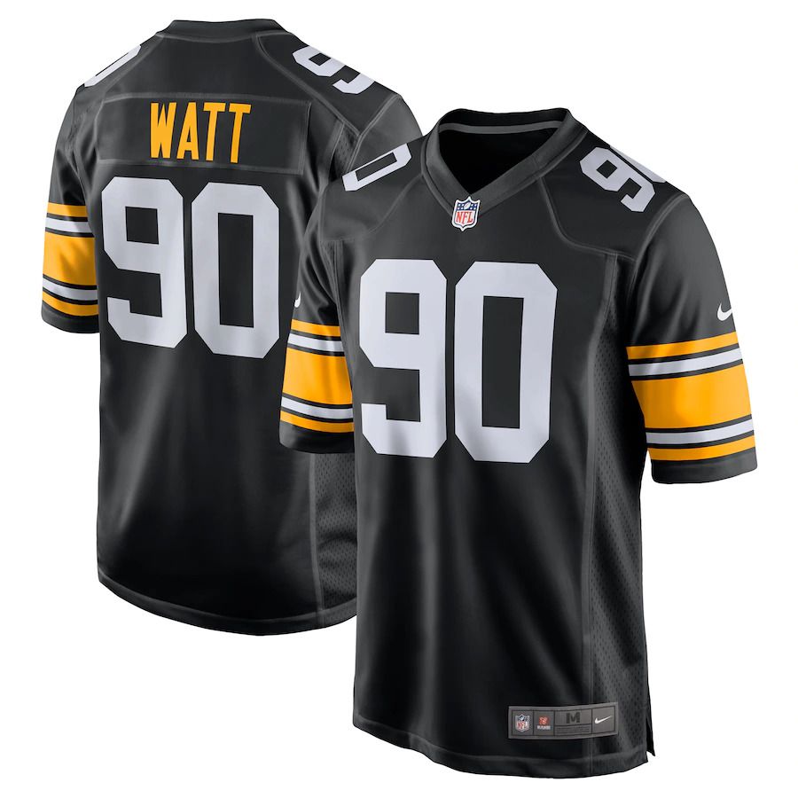 Men Pittsburgh Steelers #90 T.J. Watt Nike Black Alternate Game NFL Jersey->pittsburgh steelers->NFL Jersey